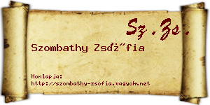 Szombathy Zsófia névjegykártya