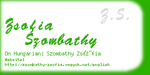 zsofia szombathy business card